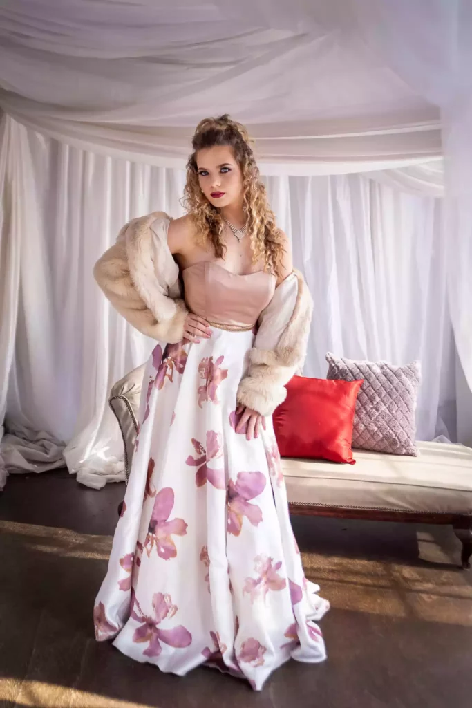 Micheala in vintage inspired natural light setup