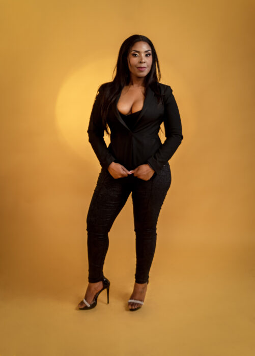 Xoli Dresses In Black Suite At The 2023 Glamour Photography Workshop